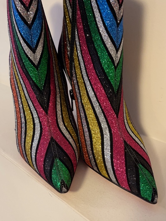 Christian Louboutin Shoes - Loubitin Multicolor Glitter Pointed Toe Women's Boots
